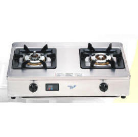 Two burners of counter top gas stove with Timer (Две горелки плиты счетчик газа с таймером)