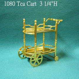 Tea Cart,Miniature Brass (Tea Cart,Miniature Brass)
