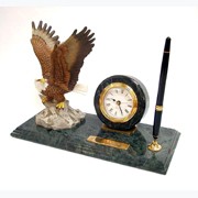 Marble Pen Stand W / Porzellan Eagle / Quarzuhr (Marble Pen Stand W / Porzellan Eagle / Quarzuhr)