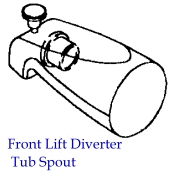 CP DIE CAST TUB SPOUTS - Front Lift Diverter Tub Spout (CP DIE CAST TUB загрузчики - Передний гидравлический лифт ванной носик)