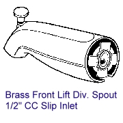 Brass Front Lift Div. Spout 1/2`` CC Slip Inlet (Cuivres relevage avant Div. Bec 1 / 2``CC Slip Inlet)