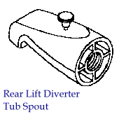 CP DIE CAST TUB SPOUTS - Rear Lift Diverter Tub Spout (CP DIE CAST TUB загрузчики - задний гидравлический лифт ванной носик)