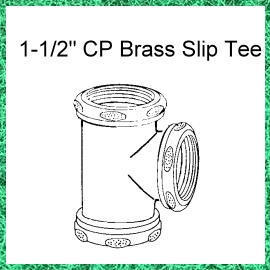 1-1/2`` CP Brass Slip Tee (1 /2``, хромированная латунь Slip T)