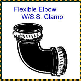 TheroPlastic Flexible Elbow W/S.S. Clamp (TheroPlastic Гибкая Колено Вт / S.S. Зажим)