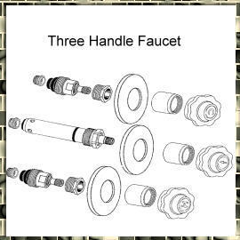 Three Handle Faucet( Valve Trim & Rebuild Kit) (Три ручки крана (Valve Trim & Rebuild Kit))