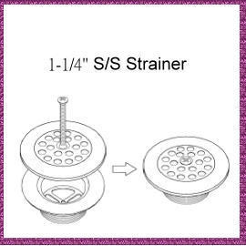 1-1/4``S / S Strainer w / S / S Domer Cover & Screw (1-1/4``S / S Strainer w / S / S Domer Cover & Screw)