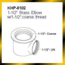 1-1/2`` Brass Elbow w/1-1/2`` coarse thread (1-1/2``Laiton Coude w/1-1/2``gros fil)