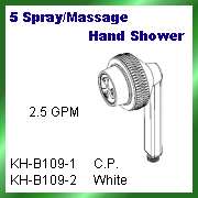 ABS HAND SHOWER - 5 Spray/Massage Hand Shower (ABS DOUCHETTE - 5 Spray / Douche massage des mains)