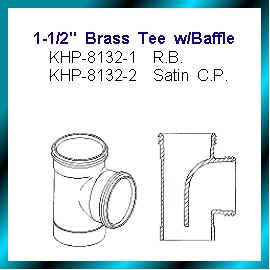 1-1/2`` Brass Tee w/Baffle (1-1/2`` Brass Tee w/Baffle)