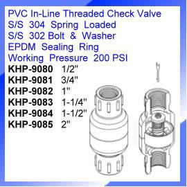 PVC In-Line Threaded Check Valve (ПВХ-In-Line потоков Обратный клапан)