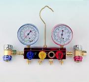 3-Way Aluminum Manifold Gauge Set - 1/4 Turn Type (3-Way aluminium Manifold Gauge Set - 1 / 4 tour Type)