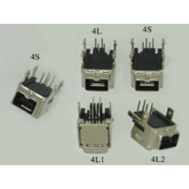 IEEE-1394 FIRE WIRE 4PIN SOCKET PCB DIP RIGHT ANGLE TYPE (IEEE 394 Fire Wire 4PIN SOCKET PCB DIP УГЛОВАЯ типа)