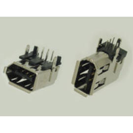 IEEE-1394 FIRE WIRE 6PIN SOCKET PCB DIP RIGHT ANGLE TYPE (IEEE-1394 FIRE WIRE 6PIN SOCKET PCB DIP RIGHT ANGLE TYPE)