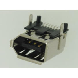IEEE-1394 FIRE WIRE 6PIN SOCKET PCB SMT TYPE (IEEE 394 Fire Wire 6pin SOCKET PCB SMT типа)