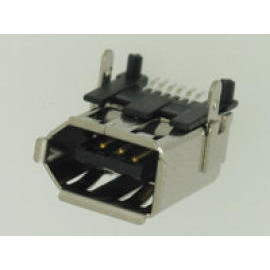 IEEE-1394 FIRE WIRE 6PIN SOCKET PCB SMT TYPE (IEEE-1394 FIRE WIRE 6PIN SOCKET PCB SMT TYPE)