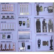 Power jack, USB key contact,plug shell, IEEE 1394 plug, contact, Mini DIN, USB s (Разъем питания, USB ключевые контакты, подключите оболочки, IEEE 1394 разъем, контактов, мини DIN, USB S)