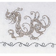 Iron-On Aluminum Nailhead and Rhinestone Motif in Dragon Design (Железо-на алюминий и Nailhead Rhinestone мотив в дракона)