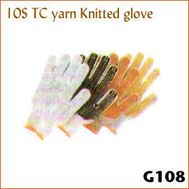 10S TC yarn Knitted glove G108 (10S ТК пряжи трикотажные перчатки G108)