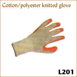 Cotton/polyester knitted glove L201