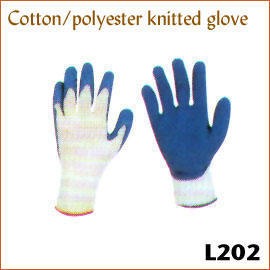 Cotton/polyester knitted glove L202