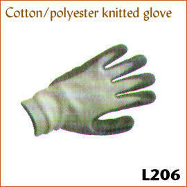 Cotton/polyester knitted glove L206 (Coton / polyester Gant tricoté L206)
