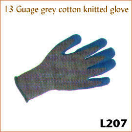 13 Guage grey cotton knitted glove L207 (13 Guage grey cotton knitted glove L207)