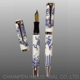 506DX Blue and White Dragon and Phoenix Pen Set (506DX Blue and White Dragon and Phoenix Pen Set)