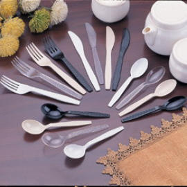 plastic cutlery (пластиковые столовые приборы)