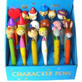 wooden toy ball pen, novelty pen, cartoon pen (шариковой ручкой деревянная игрушка, новизна пера, Cartoon пера)