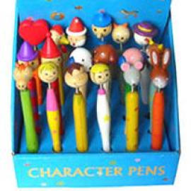 wooden toy ball pen, novelty pen, cartoon pen (jouet en bois, stylo bille, stylo à la nouveauté, la plume cartoon)