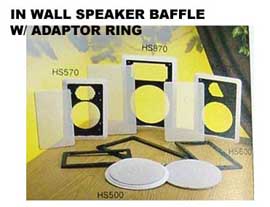 In wall speaker baffle w/ adaptor ring (В стене оратора перегородка W / кольцом адаптера)