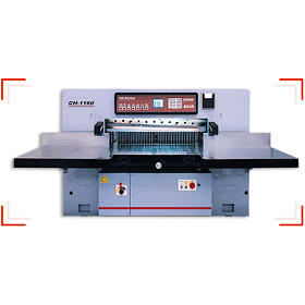 MICROCOMPUTER PAPER CUTTING MACHINE with duplex driven arm for cutting blade