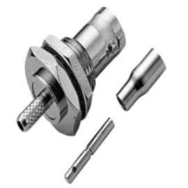 BNC STRAIGHT BULKHEAD FEMALE CRIMP
