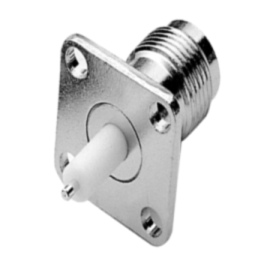 TNC SQUARE FLANGE FEMALE RECEPTACLE (EXPOSED TEFLON)
