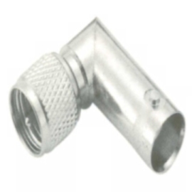MINI-UHF RIGHT ANGLE MALE TO BNC FEMALE