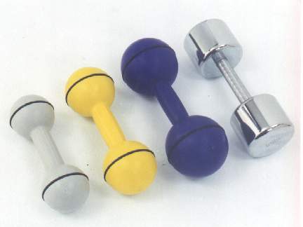 F-46601 PRO-GO DUMBBELLS, NEW ROUND ENDS, WITH EXTRA BUMPERS