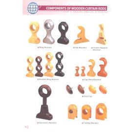 COMPONENTS OF WOODEN CURTAIN RODS (COMPOSANTS DE RIDEAU DE TIGES EN BOIS)