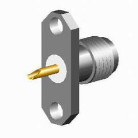 RF CONNECTOR (SMA STRAIGHT JACK 3 HOLES FLANGE MOUNT RECEPTACLE, FLUSH TEFLON +
