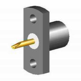 RF CONNECTOR (MCX STRAIGHT JACK 2-HOLE RECEPTACLE, EXTENDED TEFLON + BLUNT POST
