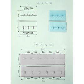 Hook & Eye Tapes Actual Size Detailed (Hook & Eye Tapes Actual Size détaillée)