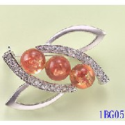 Brooch; Amber; C.Z. (Брошь; янтаря; C.Z.)