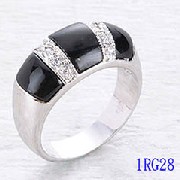 Ring; Black Onyx; C.Z. (Ring; Black Onyx; C.Z.)