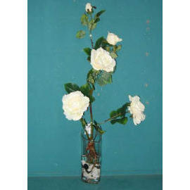 26``H ROSE IN GLASS VASE