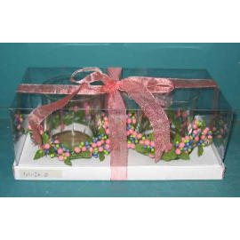 5``BERRY CANDLE RING W / GLASS VOTIVE (5``BERRY CANDLE RING W / GLASS VOTIVE)