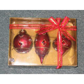 80MM GLASS ORNAMENT-3ASST (80MM ORNAMENT GLAS-3ASST)