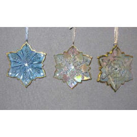 3.5`` GLASS SNOWFLAKE ORNAMENT (3,5``GLASS SNOWFLAKE ORNAMENT)