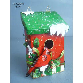 8.5``H METAL BIRD HOUSE (8.5``H METAL BIRD HOUSE)