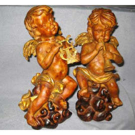 10``H POLYRESIN CHERUB CANDLE HOLDER (10``H POLYRESIN CHERUB CANDLE HOLDER)