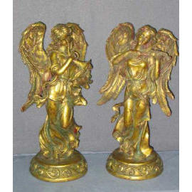 13``H POLYRESIN ANGEL CANDLE HOLDER (13``H полистоуна ANGEL Candle Holder)