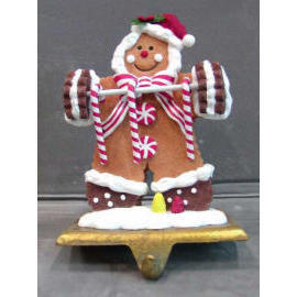 POLYRESIN SNOWMAN STOCKING HOLDER